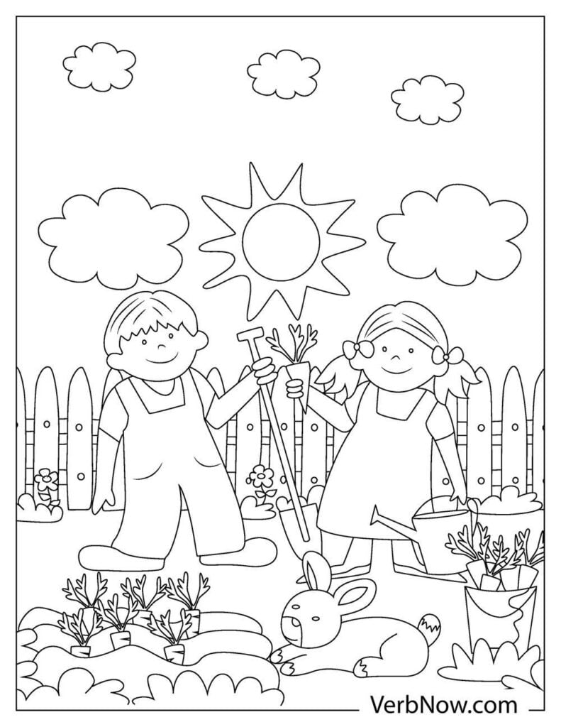 Free garden coloring pages book for download printable pdf