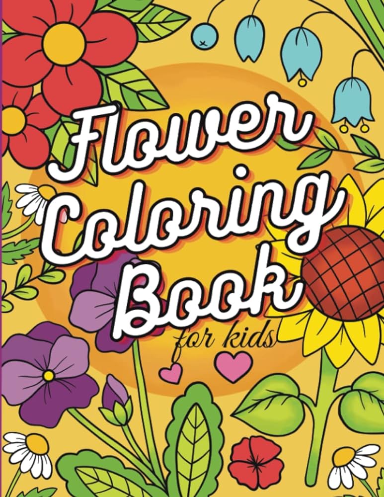 Flower coloring book for kids big simple floral coloring pages for children preschoolers beginners boys girls toddlers great gift for children childrens flower coloring book press monti