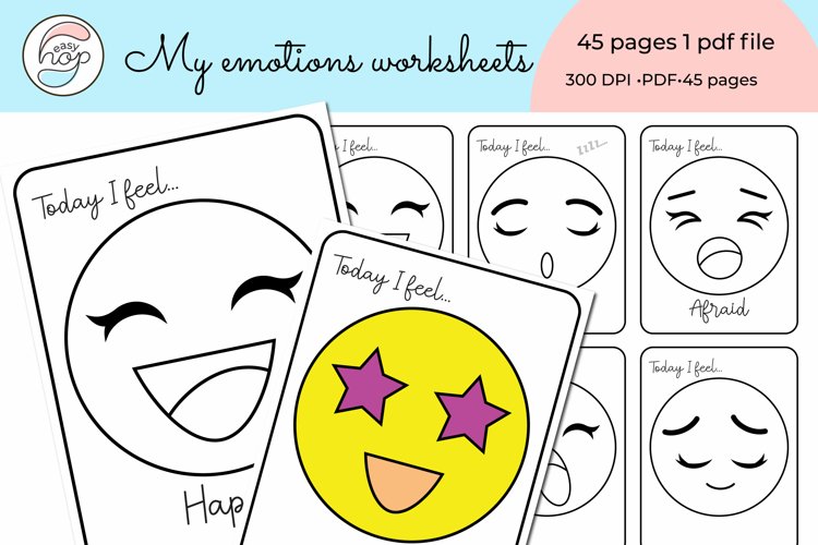 My emotions preschool activity worksheets coloring tracing