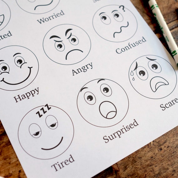 Emotions colouring sheet today i am feeling emotion faces emotion faces printable digital download