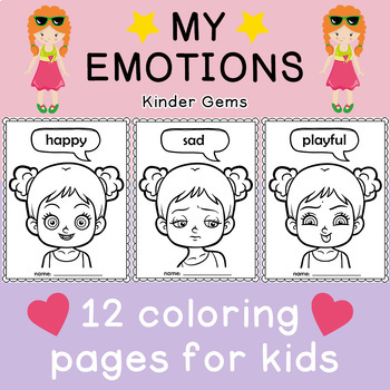Emotions coloring pages for preschool and kindergarten by kinder gems store