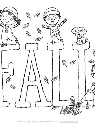 Fall coloring page all kids network