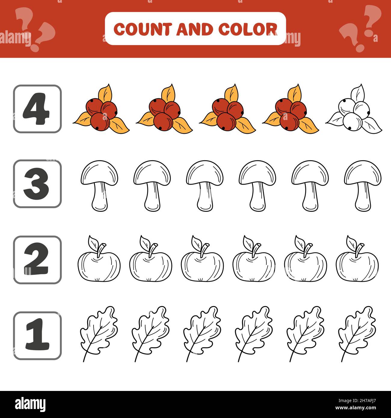 Count and color game for preschool children