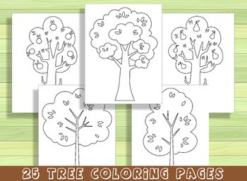 Beautiful tree coloring pages for preschool and kindergarten pdf file