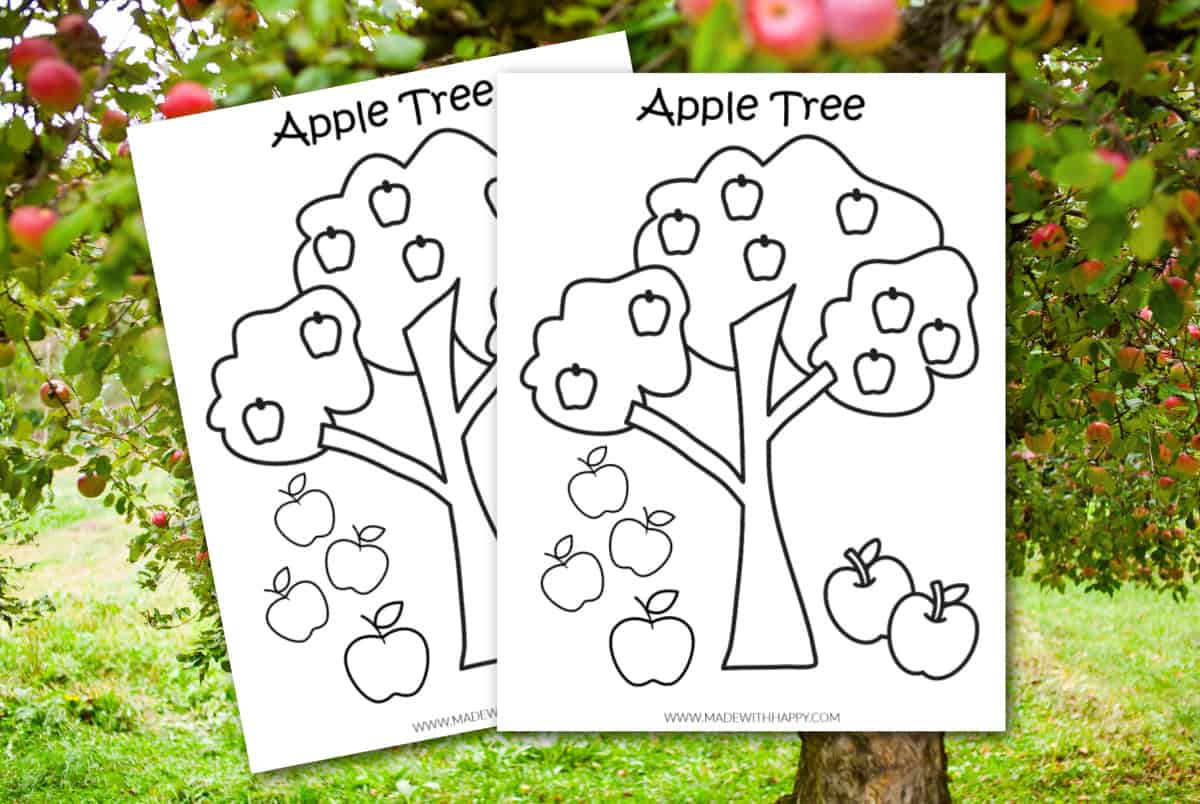 Free printable apple tree coloring page