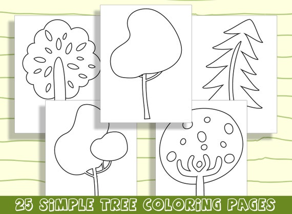 Fun and easy tree coloring pages for preschool and kindergarten pages to keep your little ones busy pdf file instant download