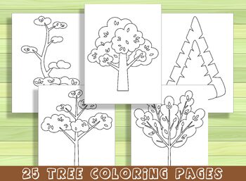 Beautiful tree coloring pages for preschool and kindergarten pdf file