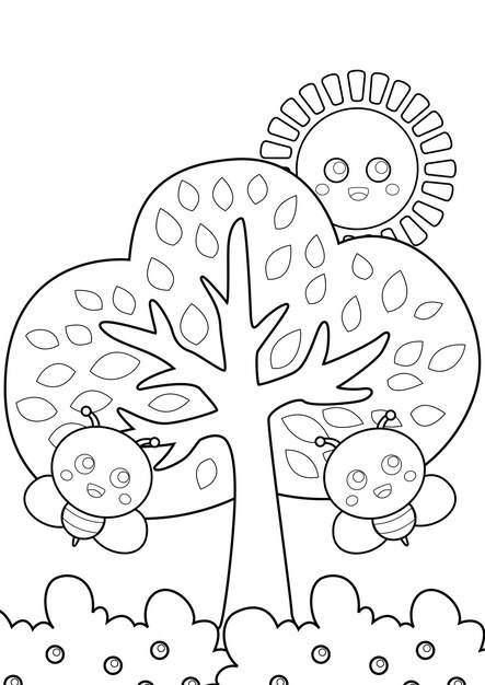 Page fall leaves coloring page images