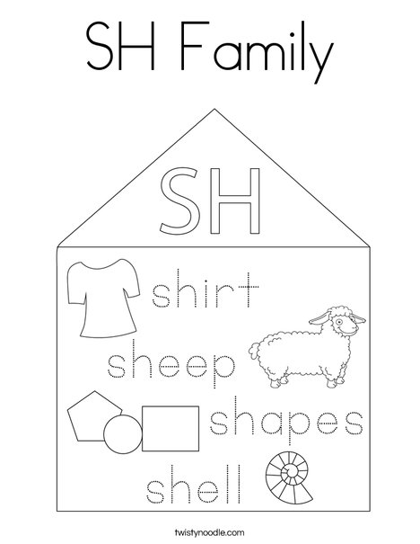Sh family coloring page