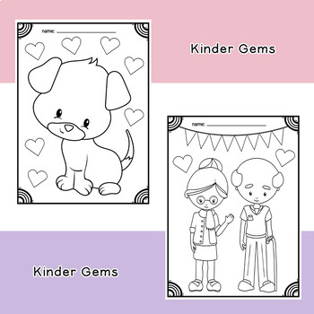 Family coloring pages for preschool and kindergarten by kinder gems store