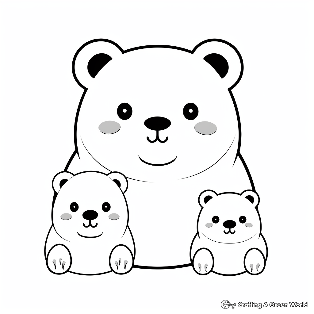 Bear family coloring pages