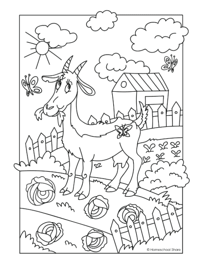 Farm animals coloring pages