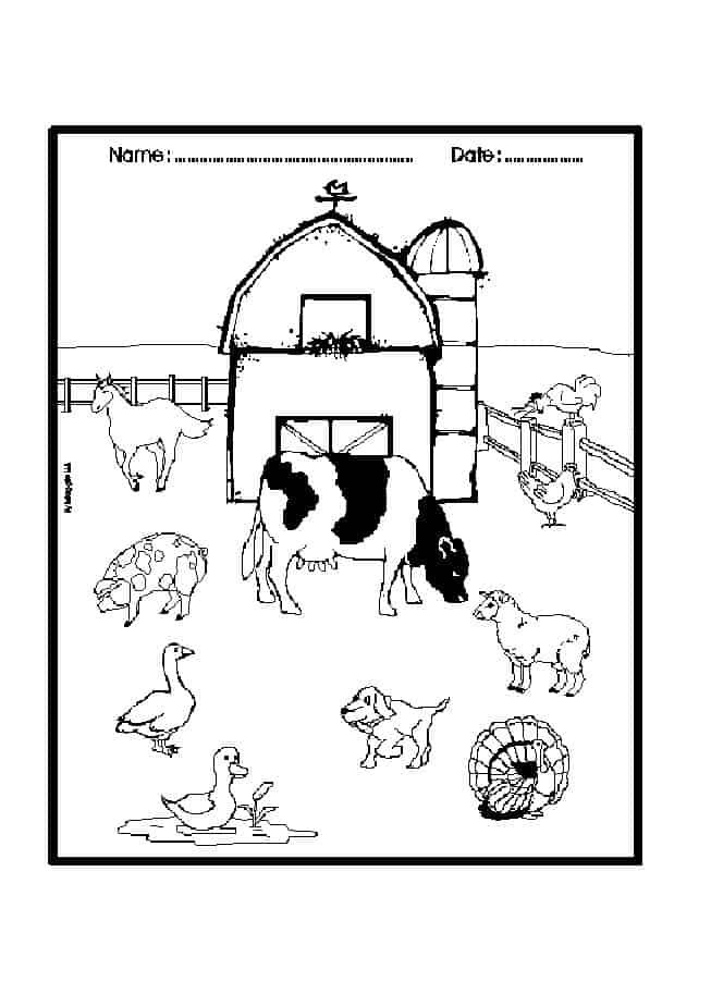 Try out these fun farm coloring pages for kids