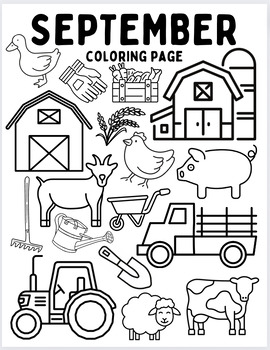 September coloring pages farm morning work preschool by life after sped
