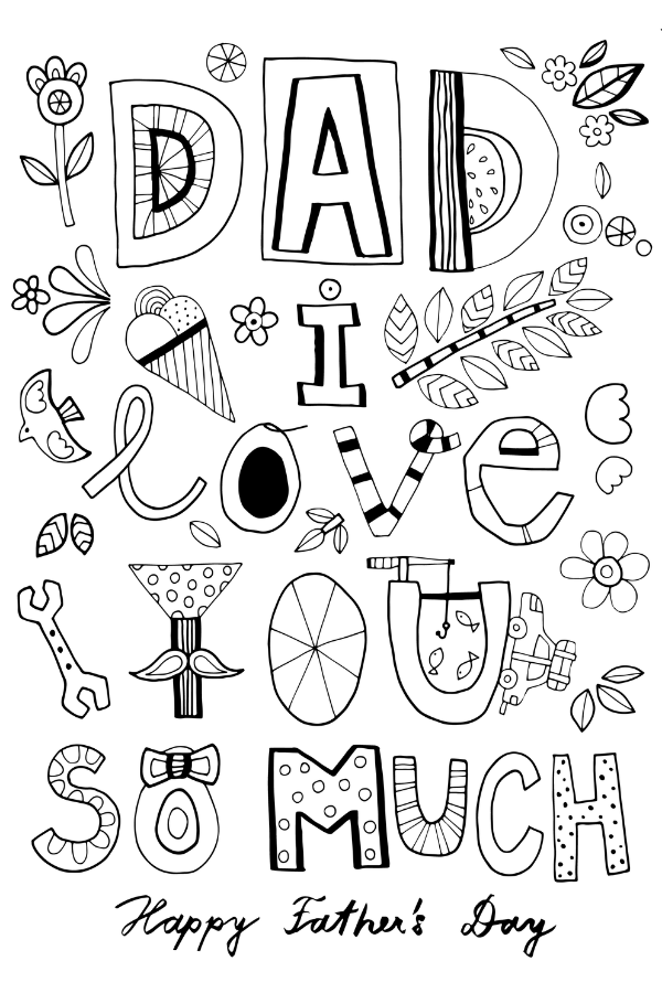 Fathers day coloring page