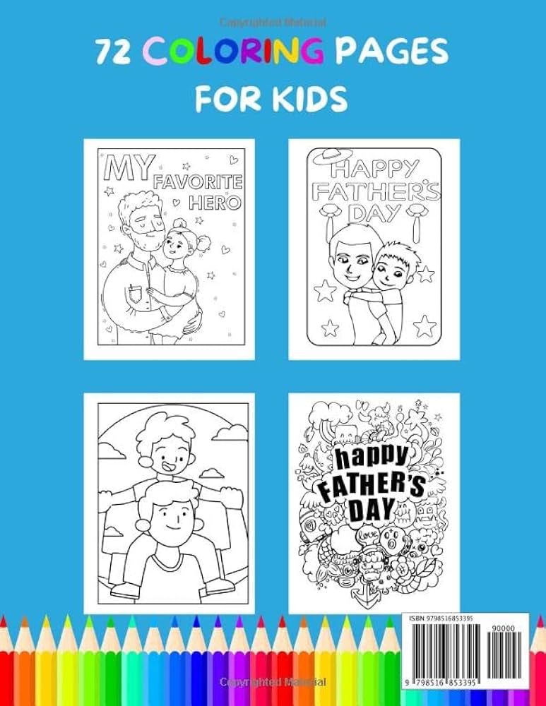 With dad happy fathers day coloring book for kids unique fun and easy coloring pages in daddy theme for kids age