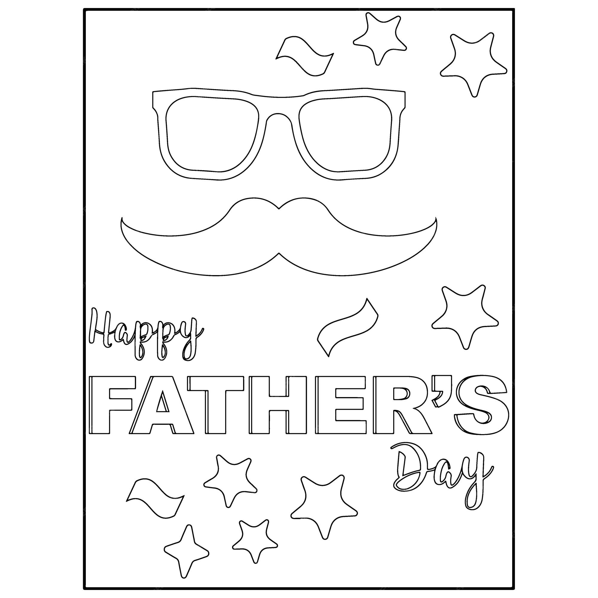 Premium vector father day coloring pages for kids