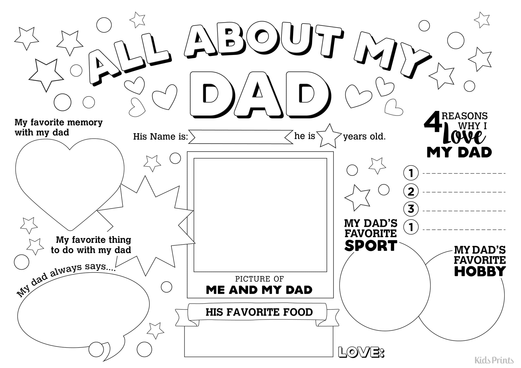 Fathers day printable