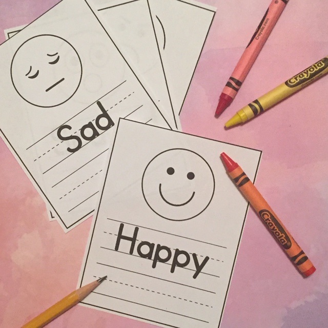 Feelings faces worksheet for preschoolers