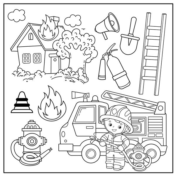 Hundred coloring book firefighter royalty
