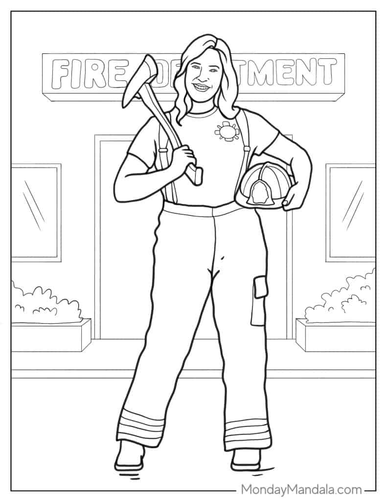 Firefighter coloring pages free pdf printables
