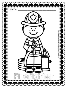 Munity helpers firefighters coloring pages freebie tpt