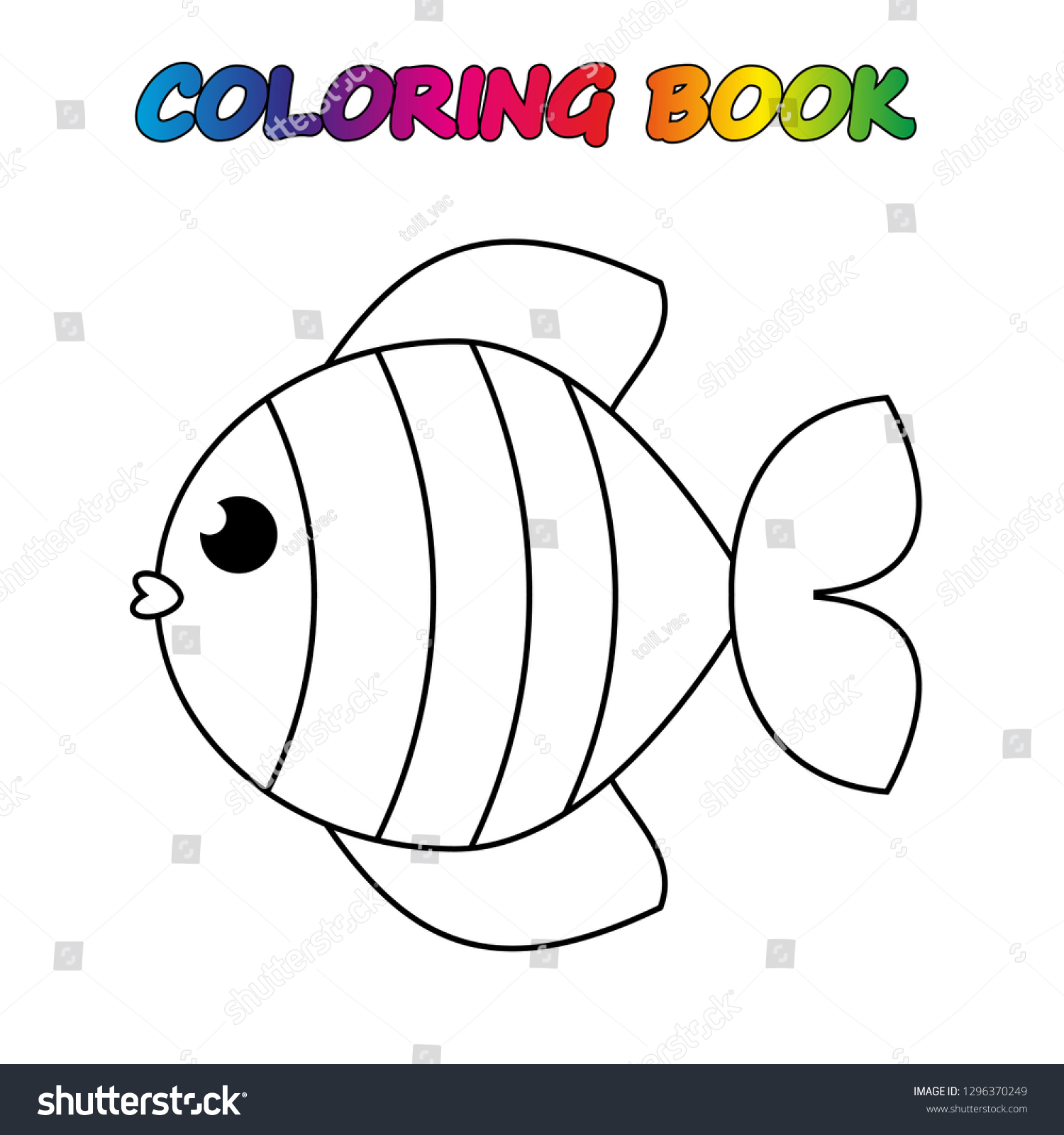 Coloring book fish coloring page educate stock vector royalty free