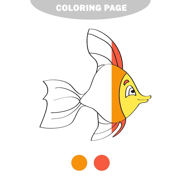Premium vector simple coloring page drawing worksheet for preschool kids fish