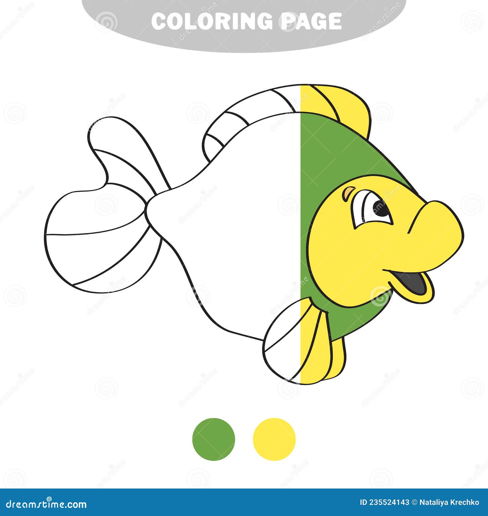 Simple coloring page drawing worksheet for preschool kids