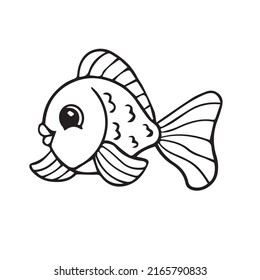 Fish coloring book page preschool children stock vector royalty free