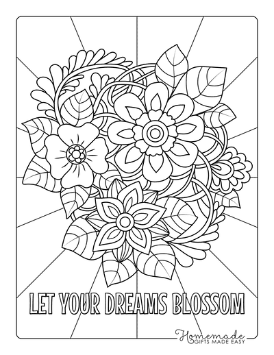 Free flower coloring pages for kids adults