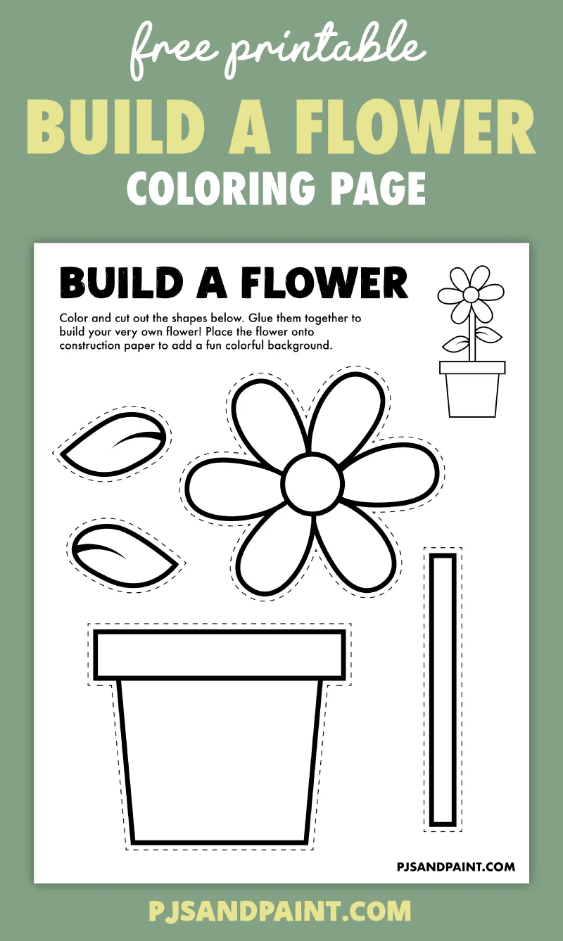 Free printable build a flower activity