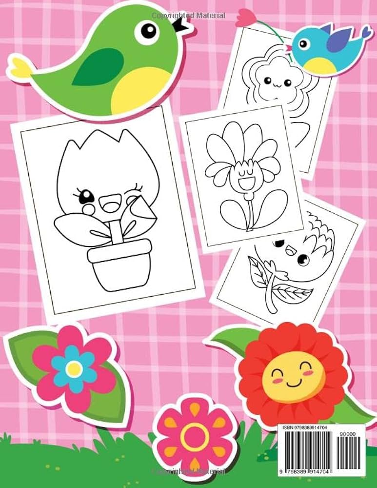 Happy flowers coloring book for toddlers over fun and easy flower coloring pages for kids preschool and kindergarten for kids ages