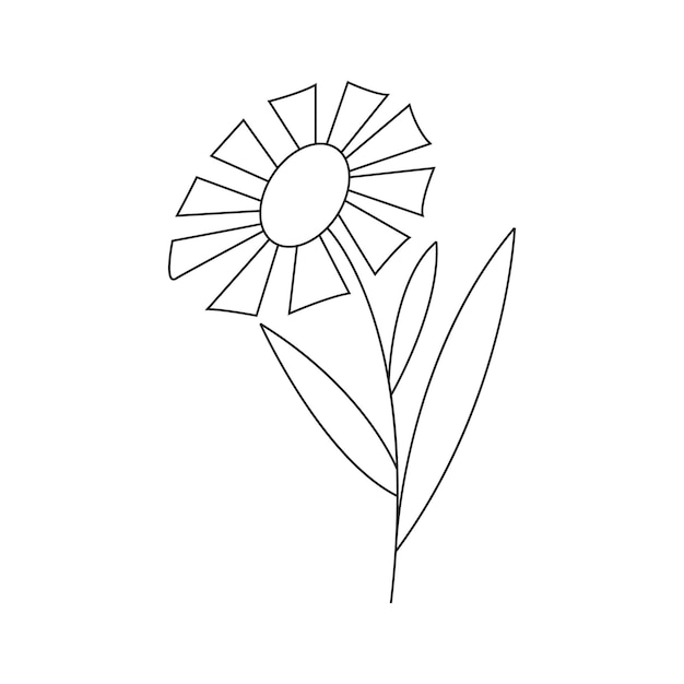 Premium vector beautiful easy flowers coloring book for preschool children cute educational flowers coloring page