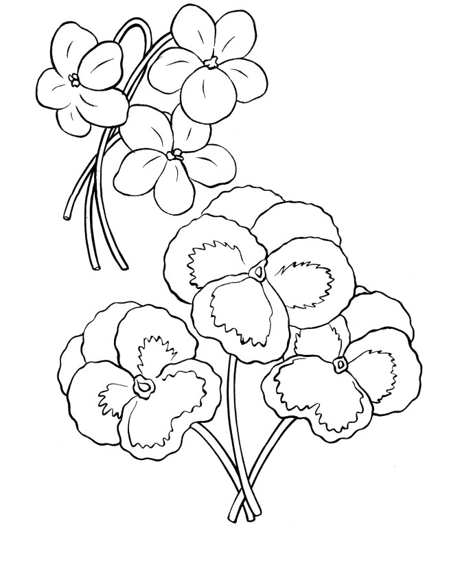 Kids under flowers coloring pages