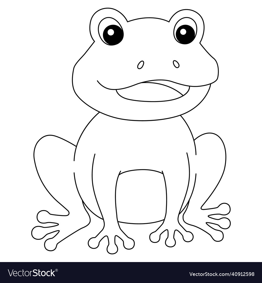 Frog coloring page isolated for kids royalty free vector