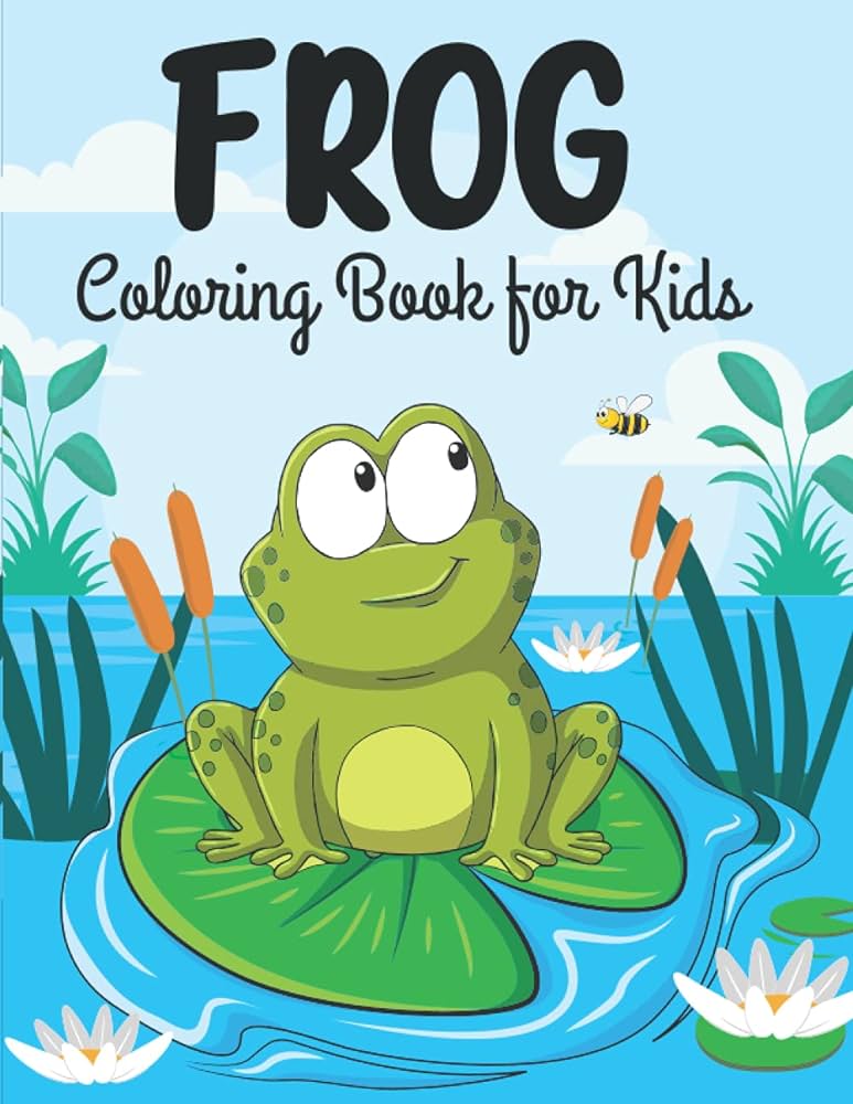 Frog coloring book for kids fun frog coloring pages design for kids ages