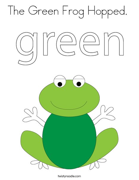 The green frog hopped coloring page