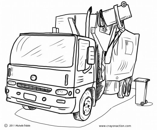 Truck coloring pages garbage truck coloring pages
