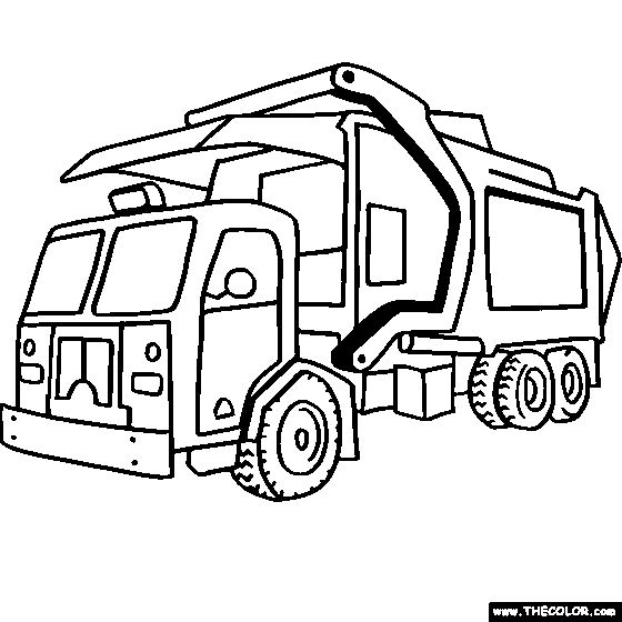 Garbage truck coloring page online coloring truck coloring pages monster truck coloring pages garbage truck