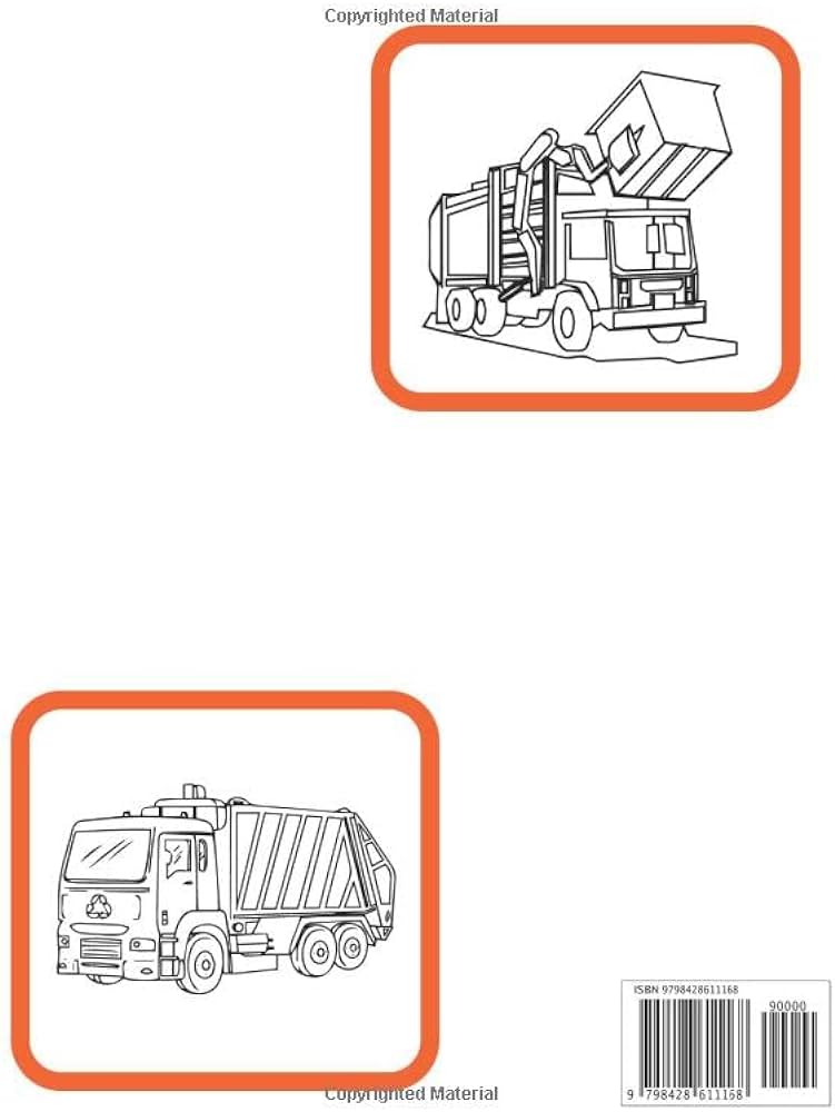 Garbage truck coloring book a fun kids coloring book with garbage trucks for toddlers preschool and kindergarten kids who love trucks ages