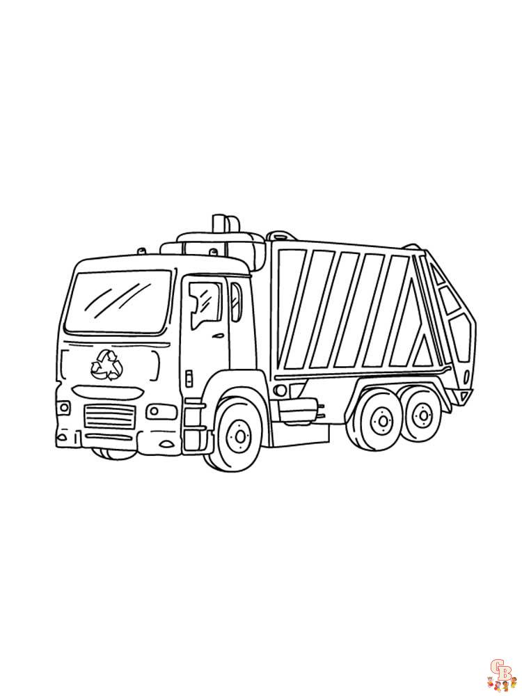 Free garbage truck coloring pages