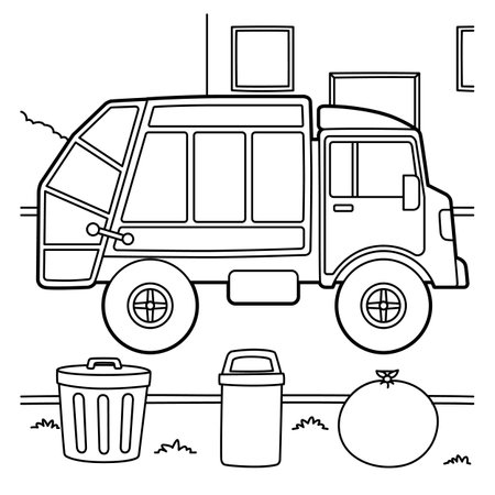 Garbage truck coloring stock vector illustration and royalty free garbage truck coloring clipart