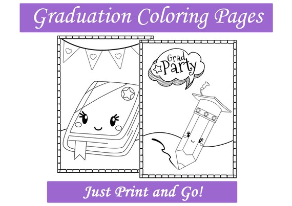 Graduation kindergarten coloring pages printable coloring book sheets end of the year activities graduation favor party for kids