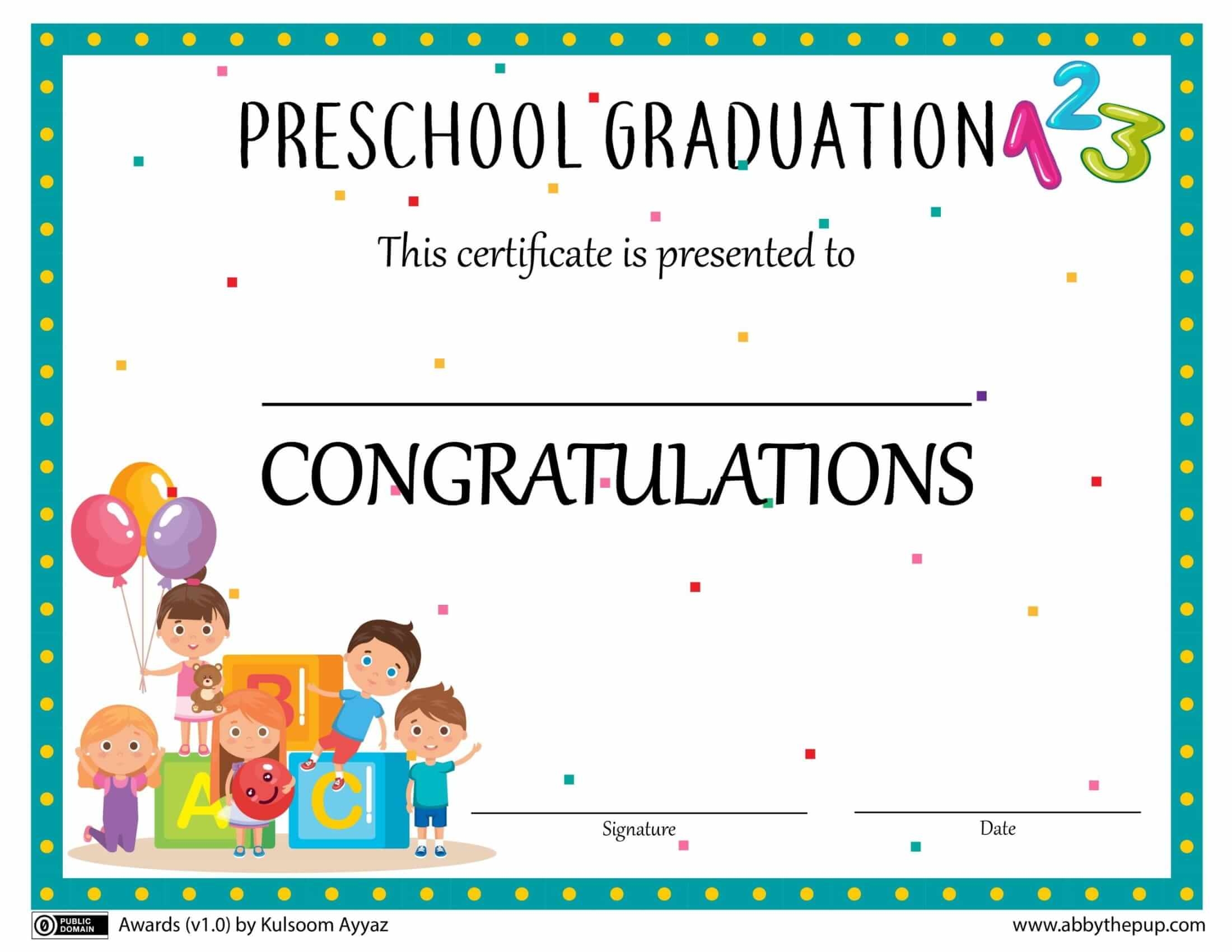 Award template for preschool graduation free printable papercraft templates