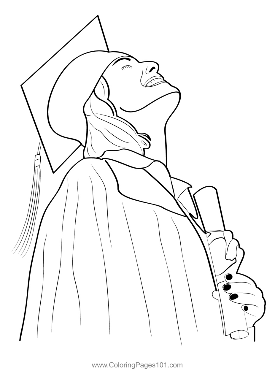 Great graduation coloring page for kids