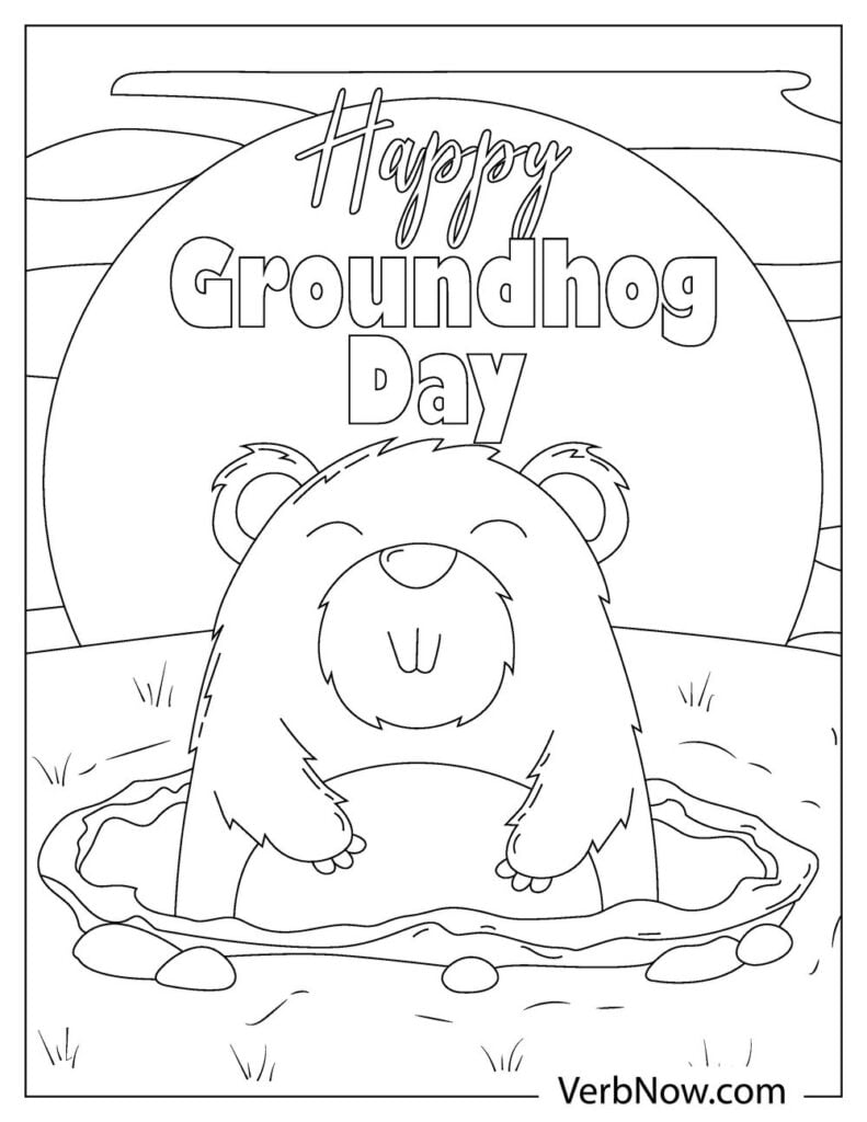 Free groundhog day coloring pages book for download printable pdf