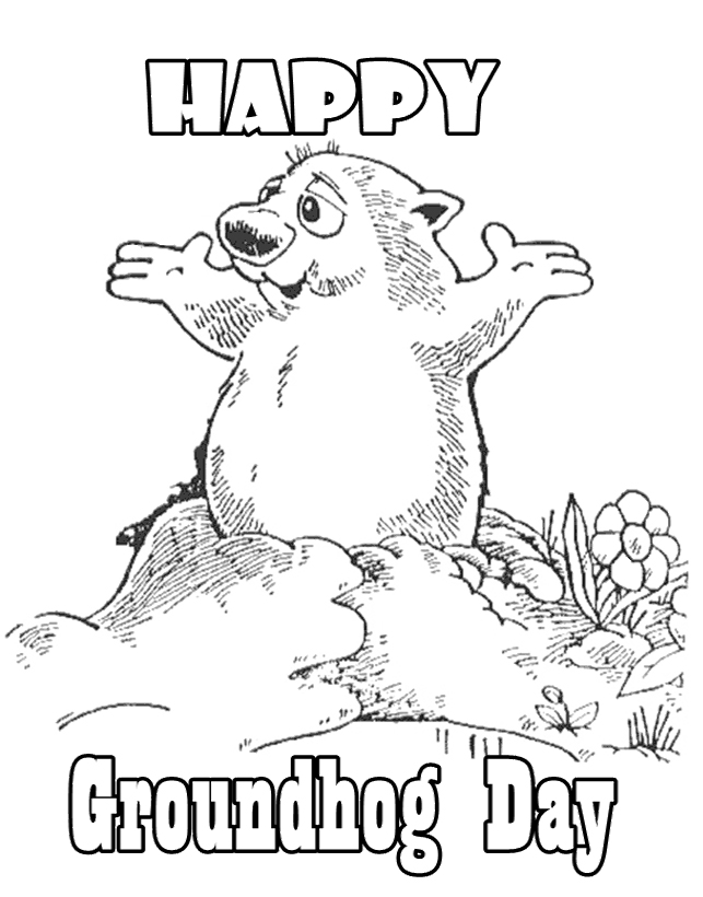 Groundhog coloring pages
