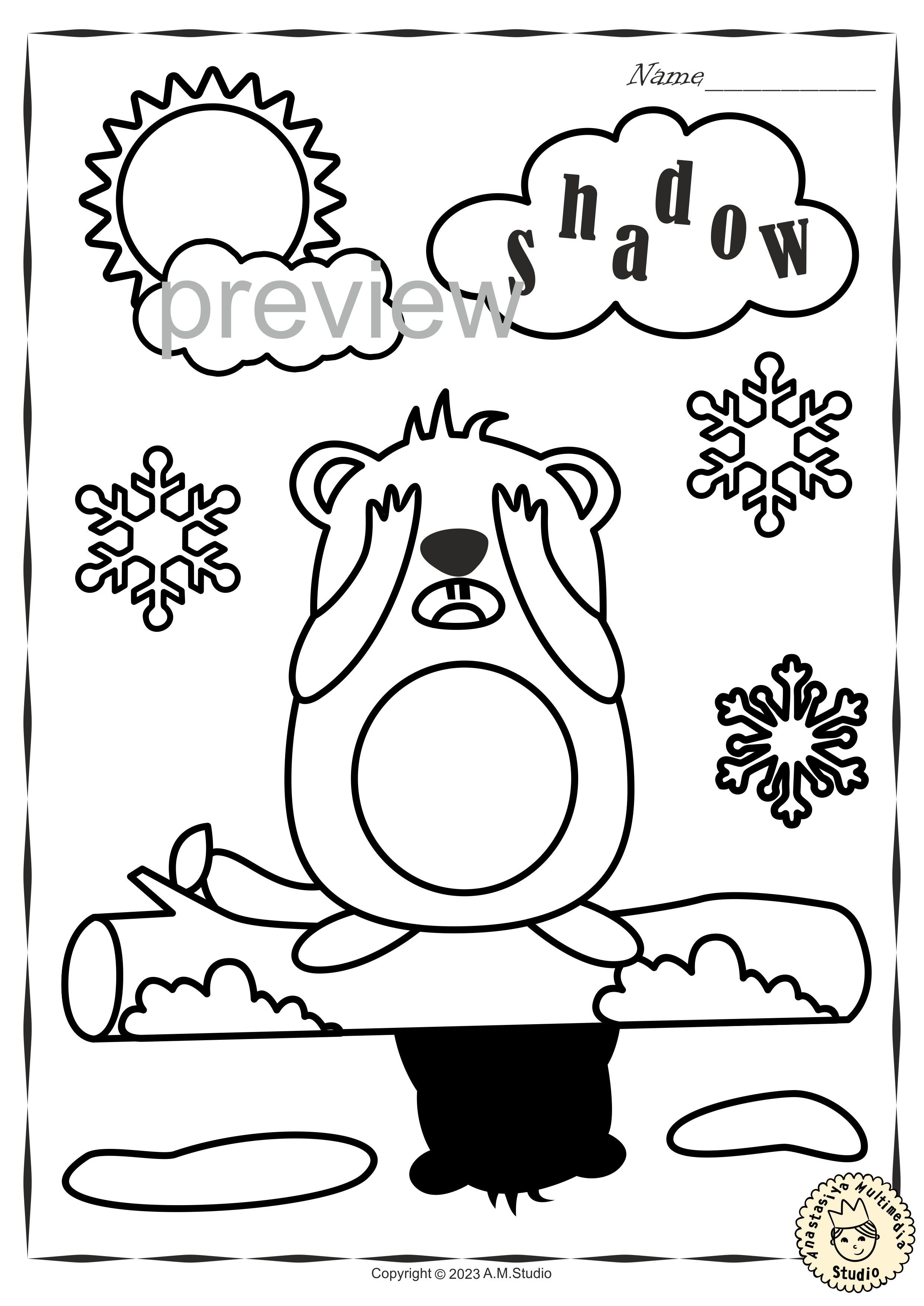 Groundhog day printable coloring pages for children