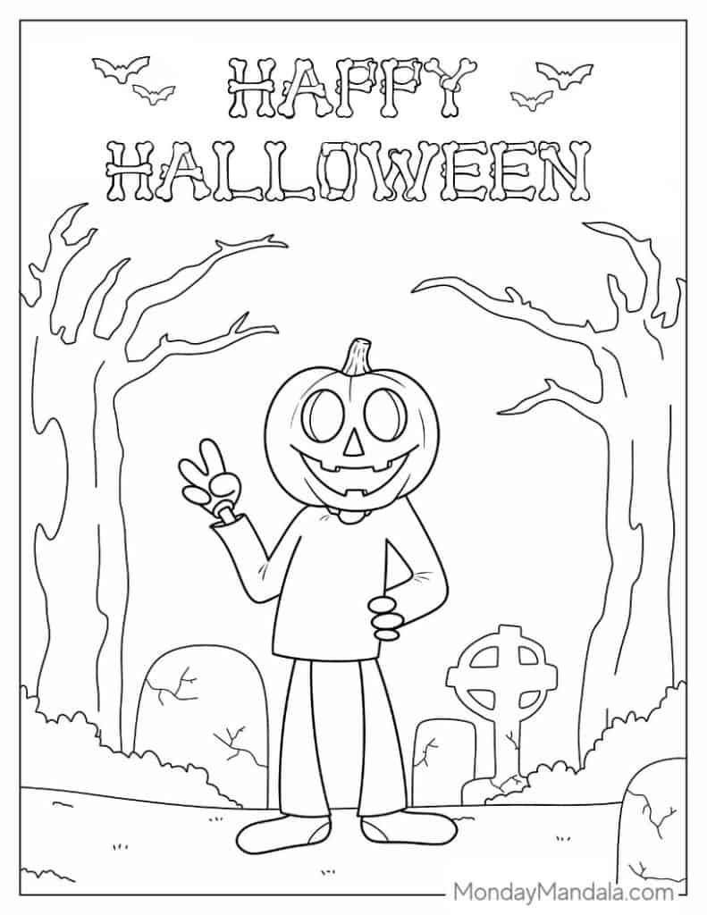 Halloween coloring pages free pdf printables